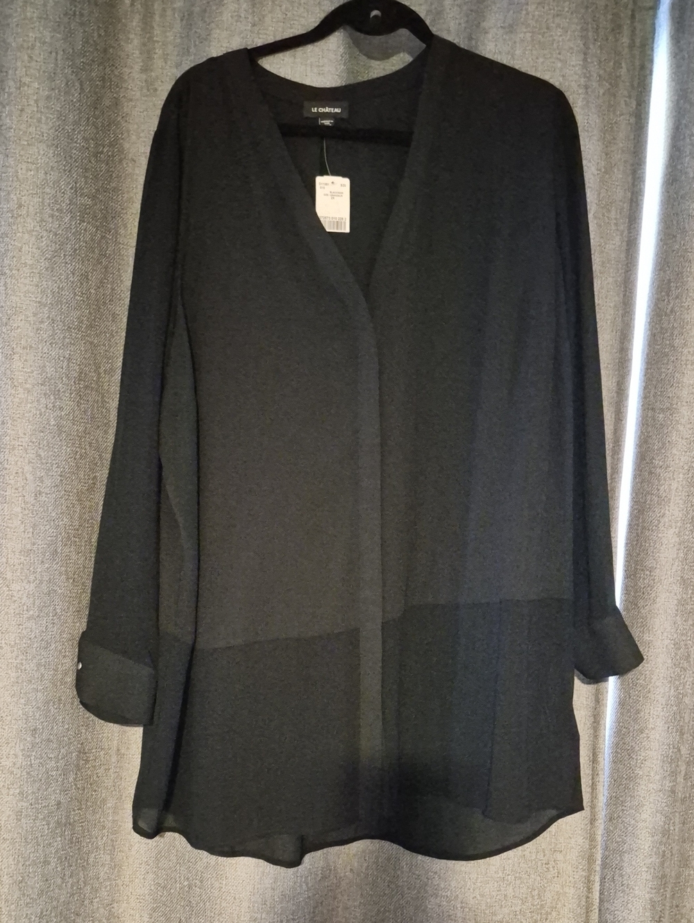 Le Château Black /Sheer Bottom Blouse